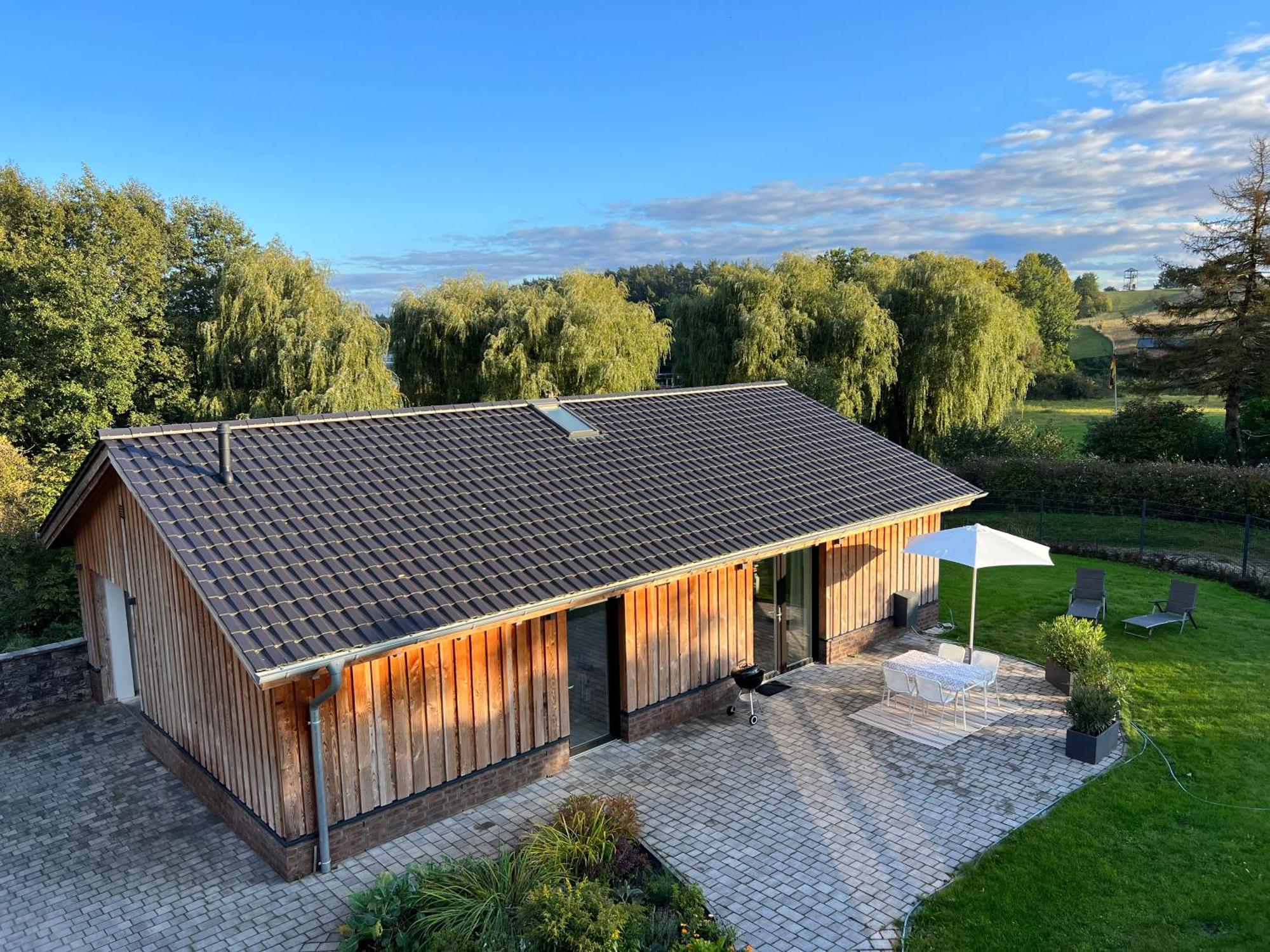 Ferienhaus Auszeit Mit Sauna Schwarz Bagian luar foto